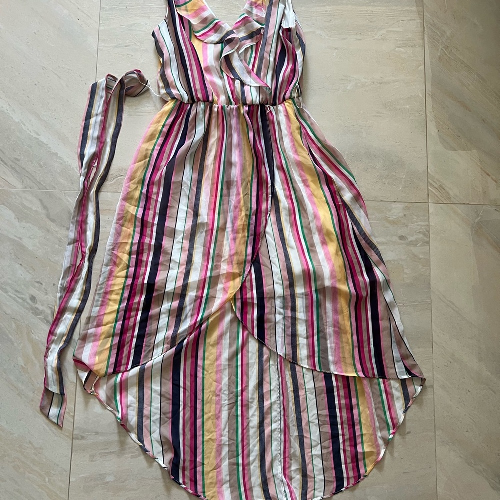 Striped Multicolor Sleeveless Dress